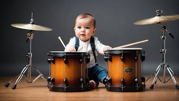 Faites découvrir la musique à bébé avec un tambour et ses instruments